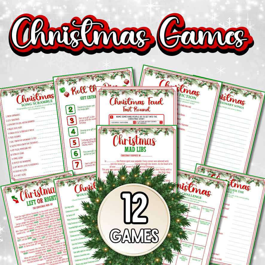 12 PRINTABLE CHRISTMAS GAME BUNDLE – The Game Room