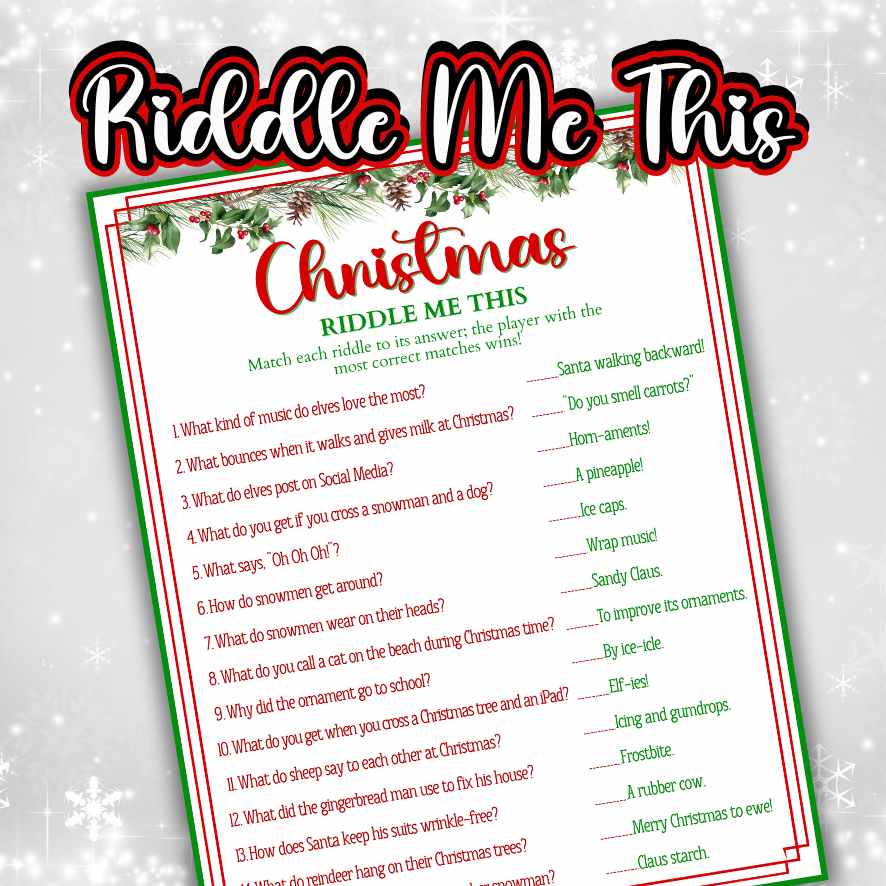 CHRISTMAS RIDDLE ME THIS PRINTABLE – The Game Room