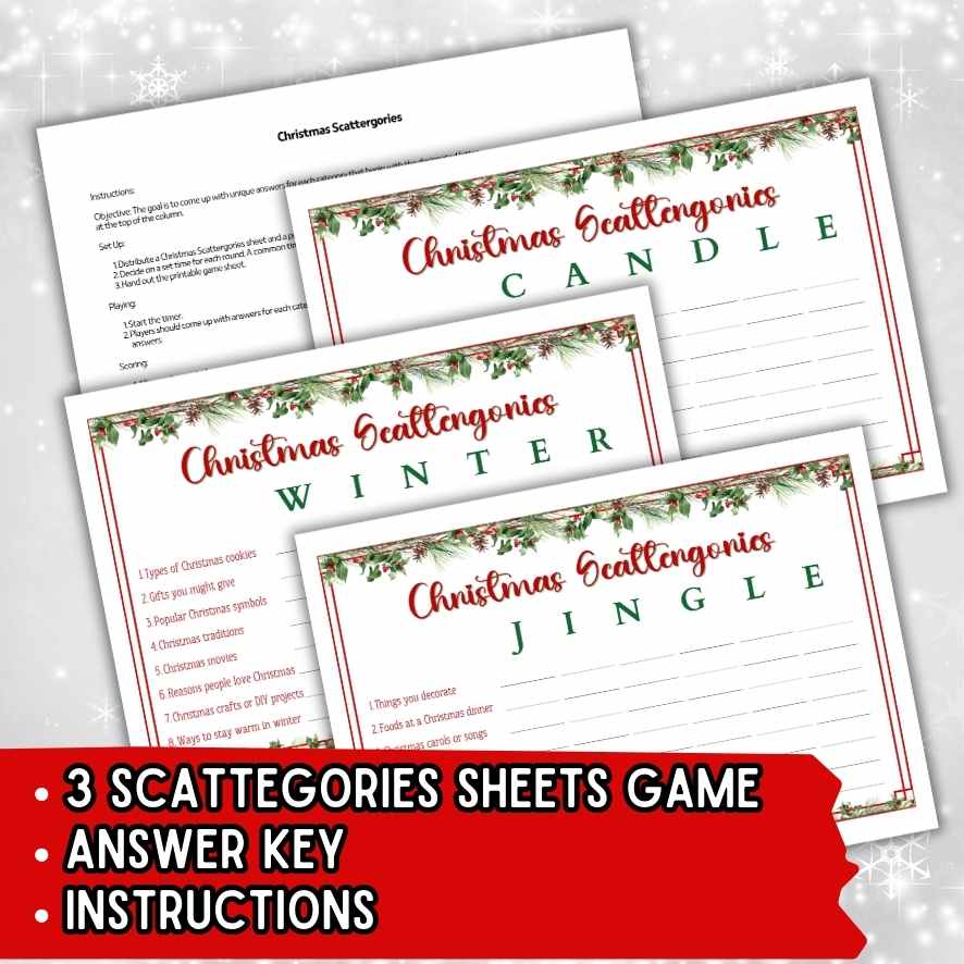 CHRISTMAS SCATTERGORIES GAME PRINTABLE – The Game Room CHRISTMAS SCATTERGORIES GAME PRINTABLE – The Game Room