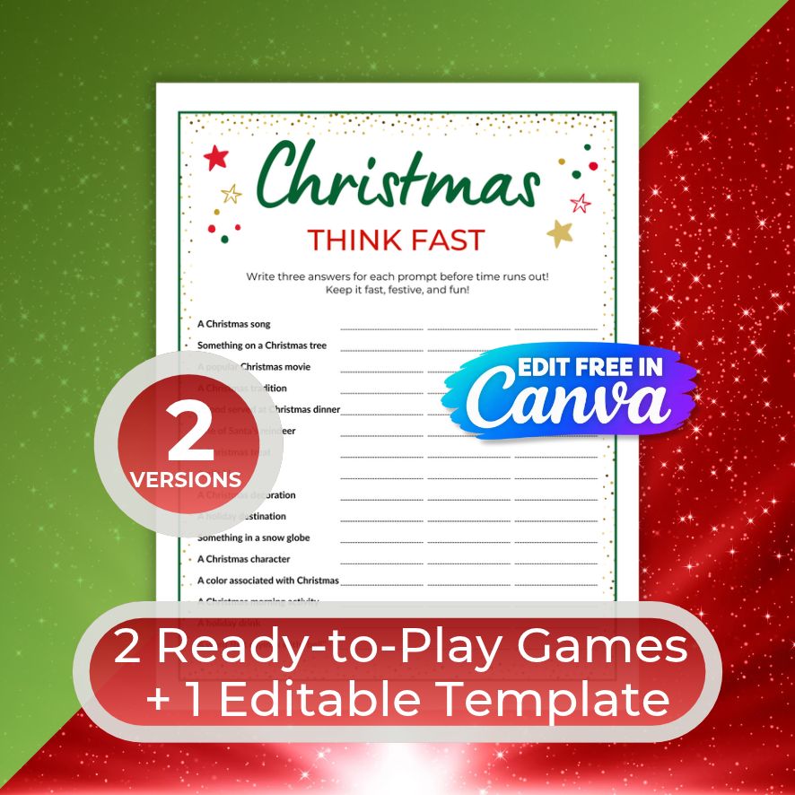 christmas think fast game printable