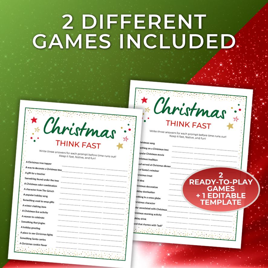 christmas think fast game