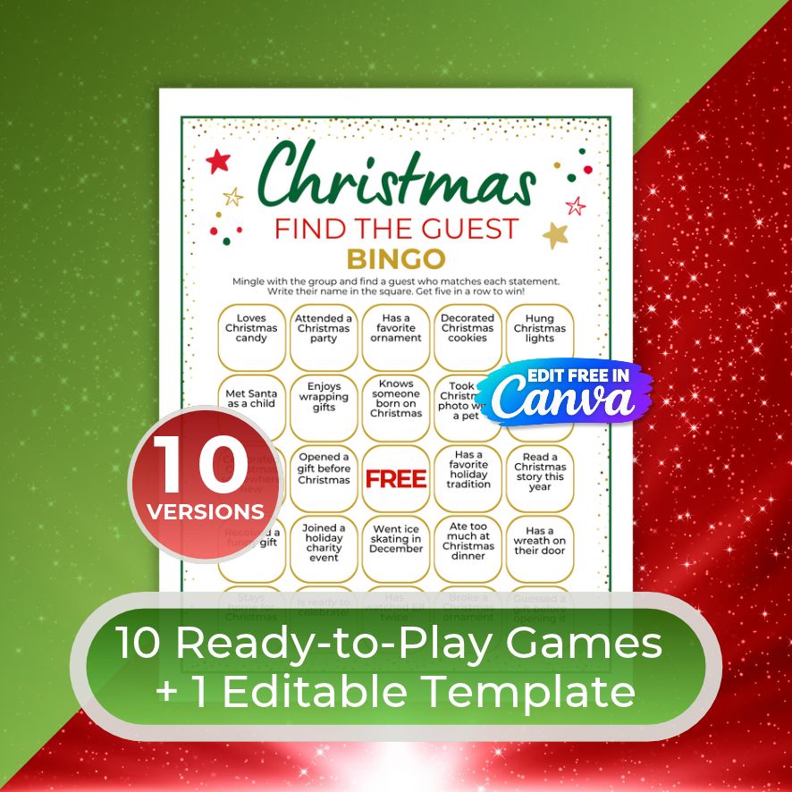 christmas find the guest bingo printable