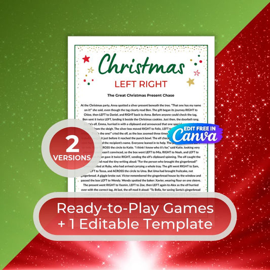 christmas left right gift exchange game printable