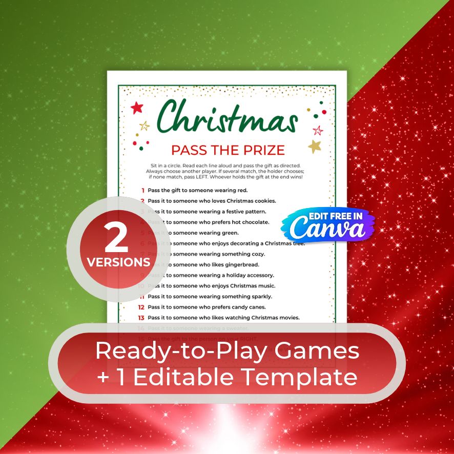 christmas pass the prize game printable