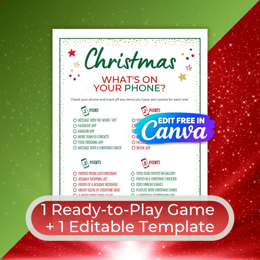 christmas what's on your phone game printable