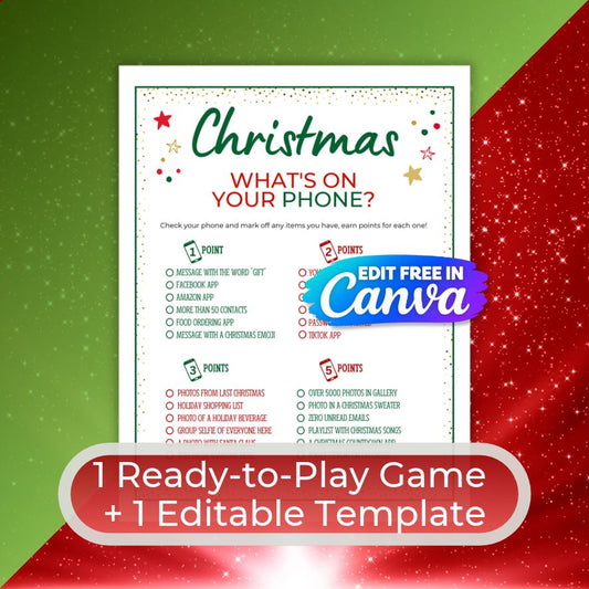christmas what's on your phone game printable