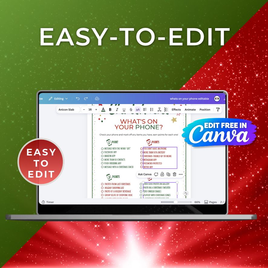 editable canva christmas game