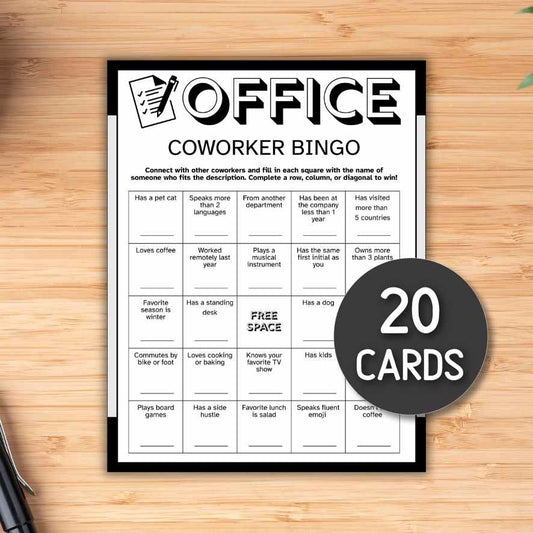 coworker bingo cards