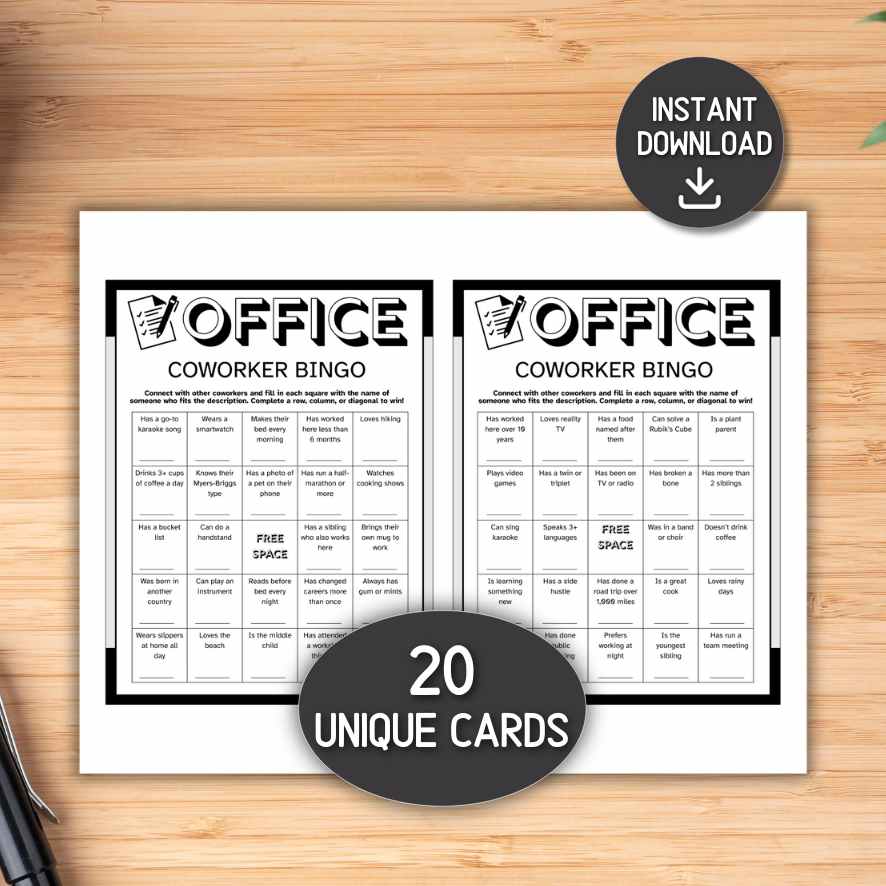 coworker bingo game

