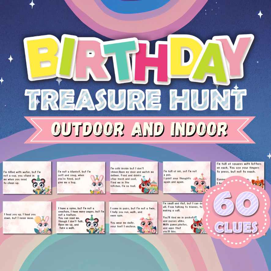 TREASURE HUNT BIRTHDAY CUTE - PRINTABLE GAME – The Game Room