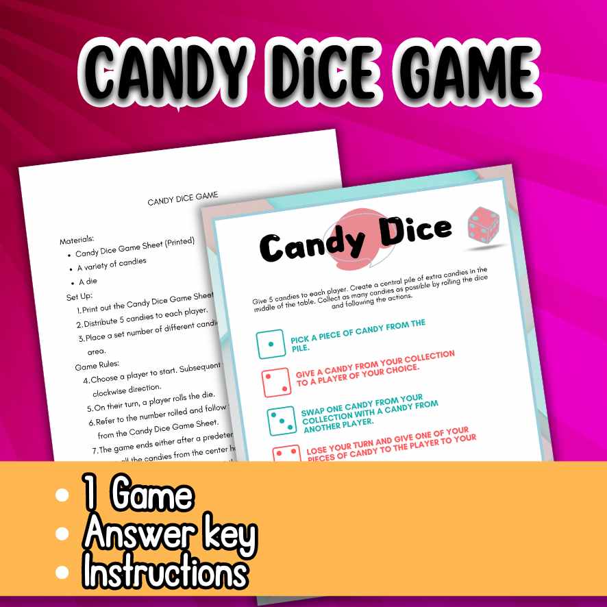 candy dice game for parties