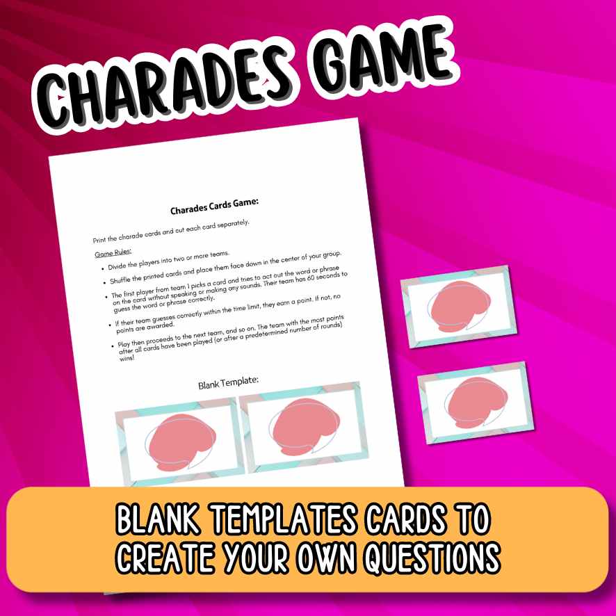 printable charades for school