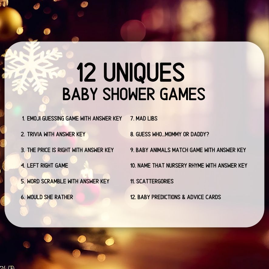christmas baby shower games