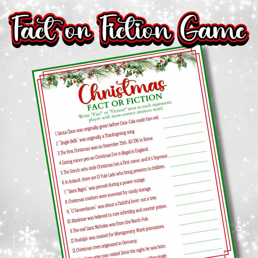 CHRISTMAS FACT OR FICTION GAME PRINTABLE – The Game Room