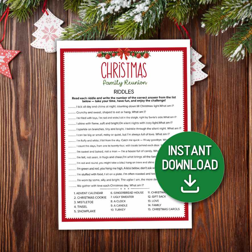 printable family reunion riddles