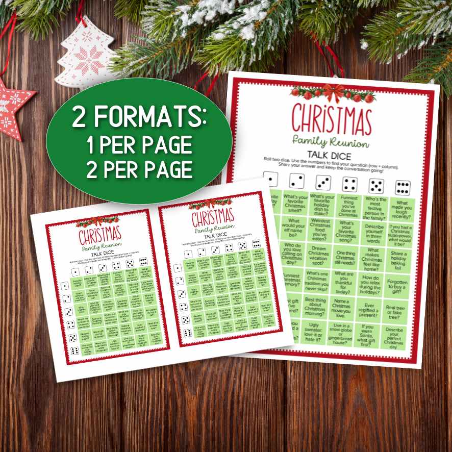christmas talk dice game