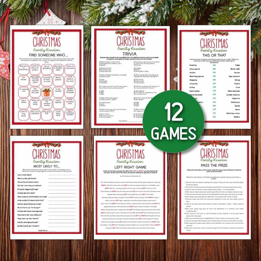 christmas games for family gatherings
