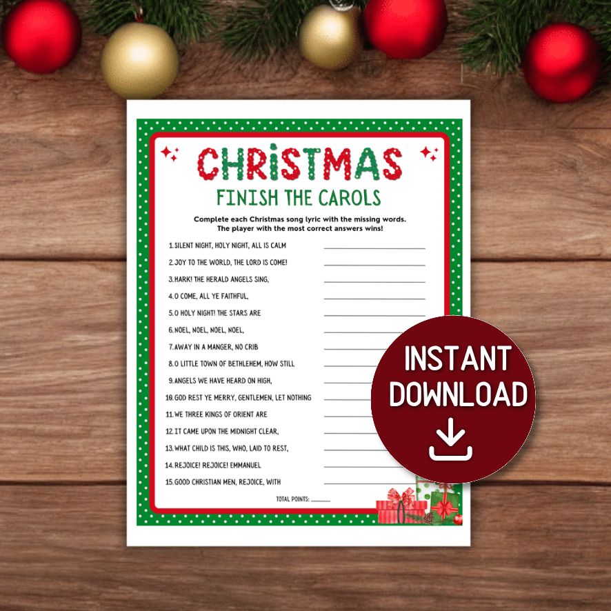 christmas music game printable