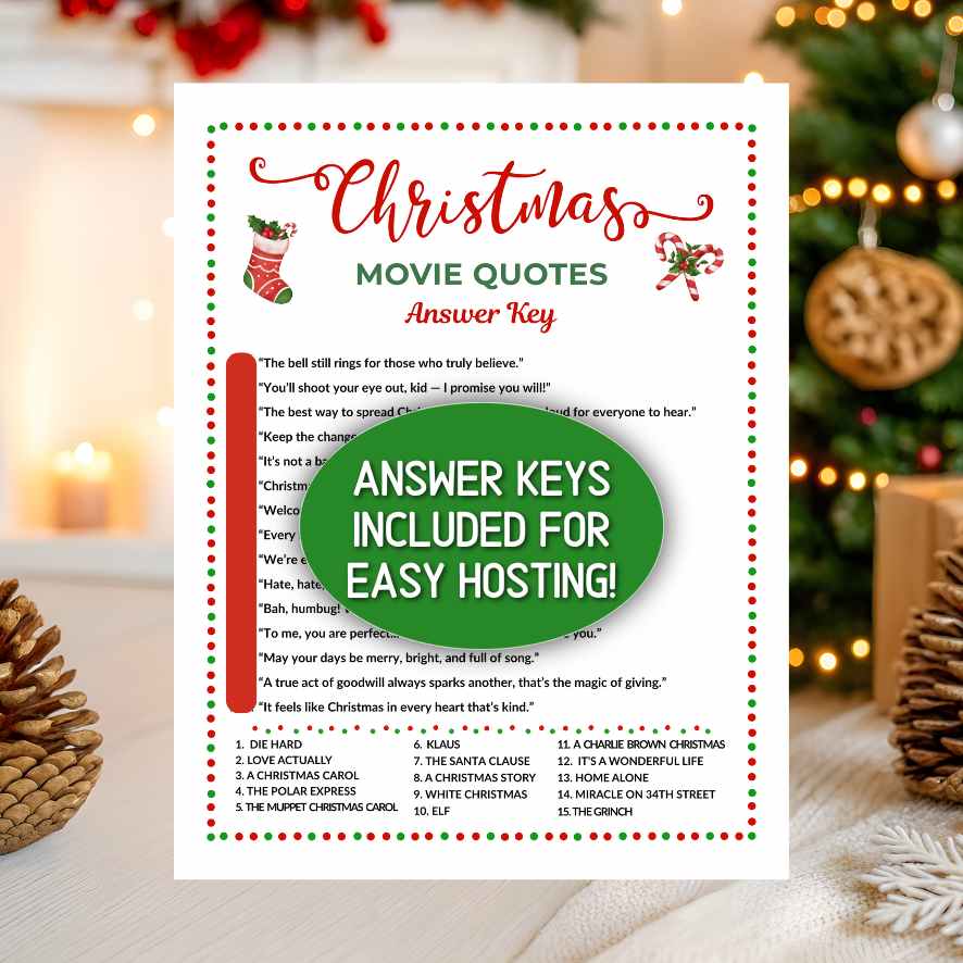 christmas movie games with answers