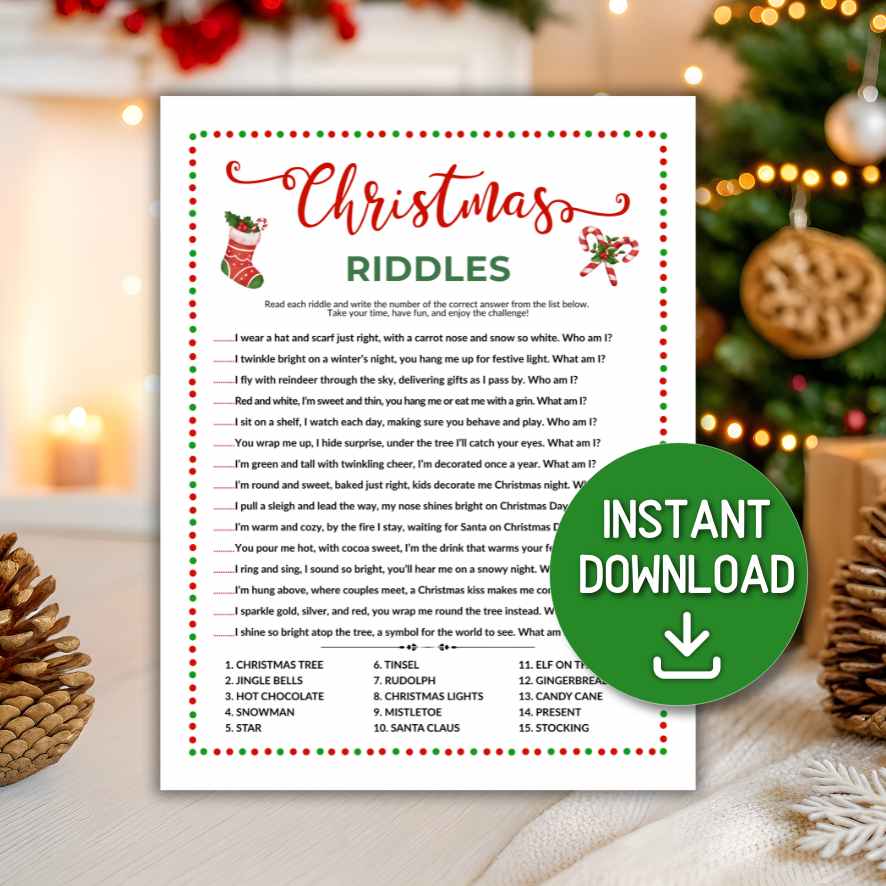 December Riddles Printable CHRISTMAS RIDDLES PRINTABLE – The Game Room