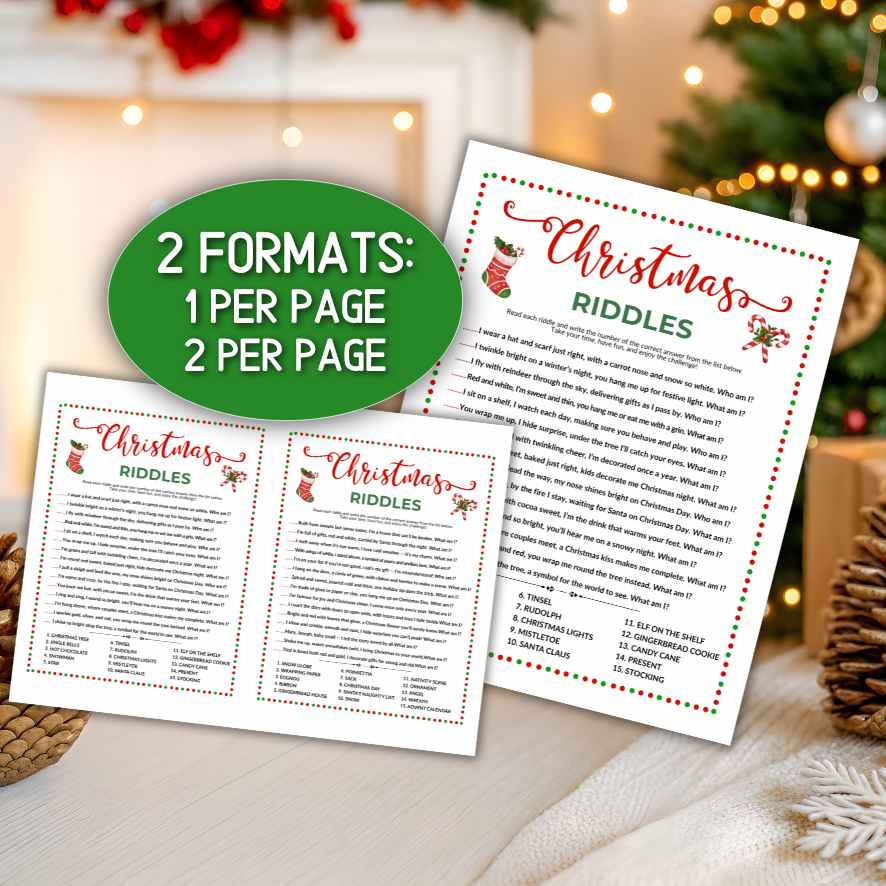 CHRISTMAS RIDDLES PRINTABLE