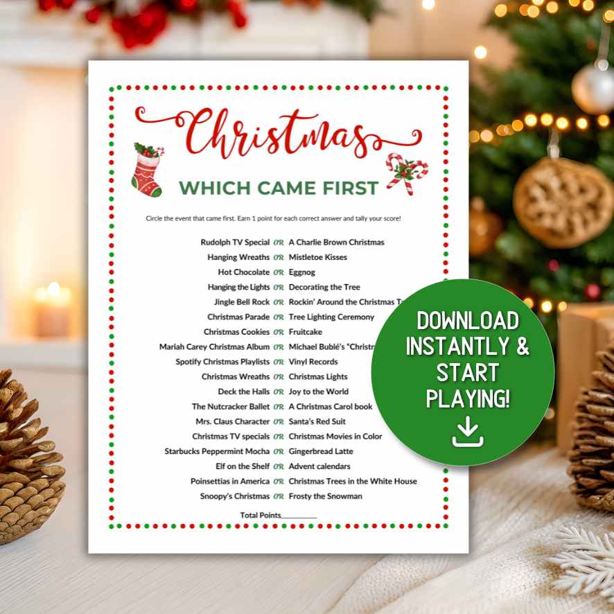 christmas which came first game printable