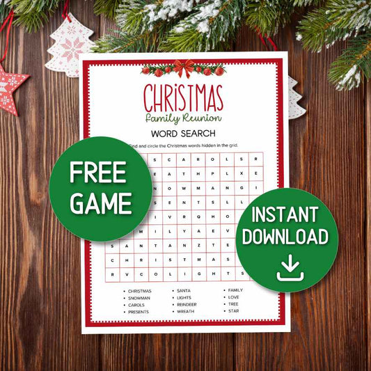 christmas free word search printable