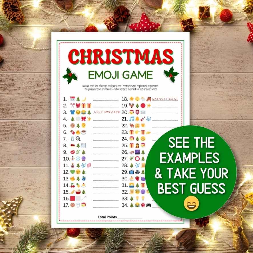 christmas emoji pictionary printable

