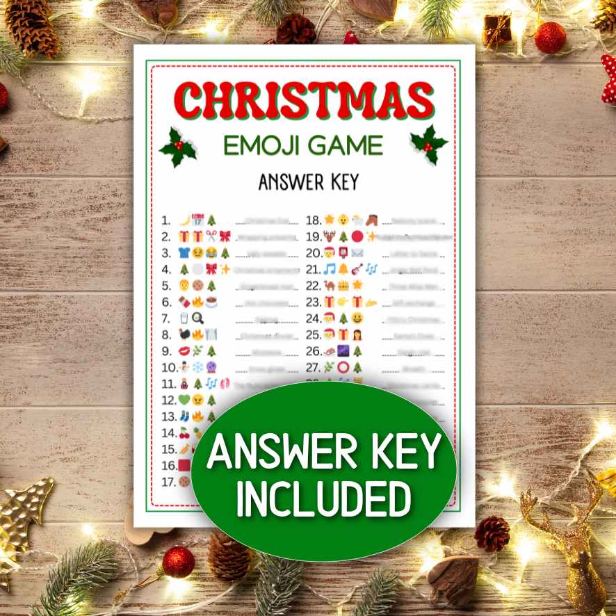 christmas emoji pictionary quiz with answers

