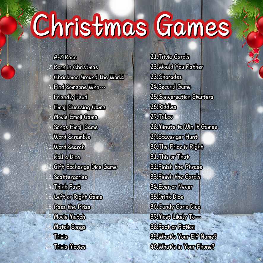 CHRISTMAS PARTY GAMES FOR ADULTS The Game Room CHRISTMAS PARTY GAMES FOR ADULTS The Game Room
