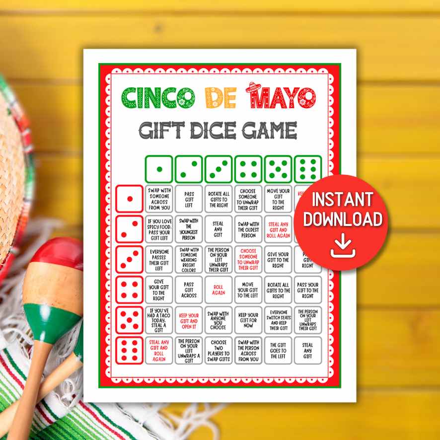 cinco de mayo gift exchange dice game