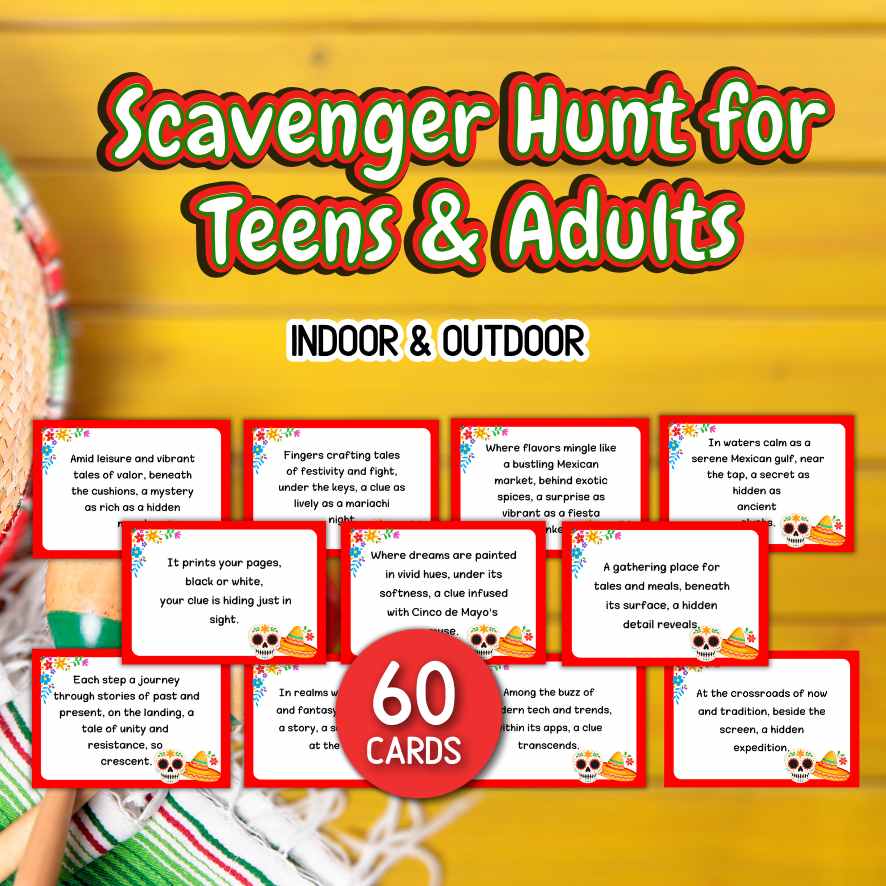 mexican party scavenger hunt for adults & teens