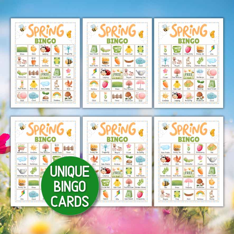 spring bingo with token activities

