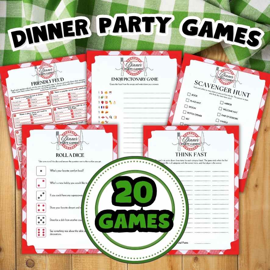 DINNER PARTY GAMES PRINTABLE The Game Room