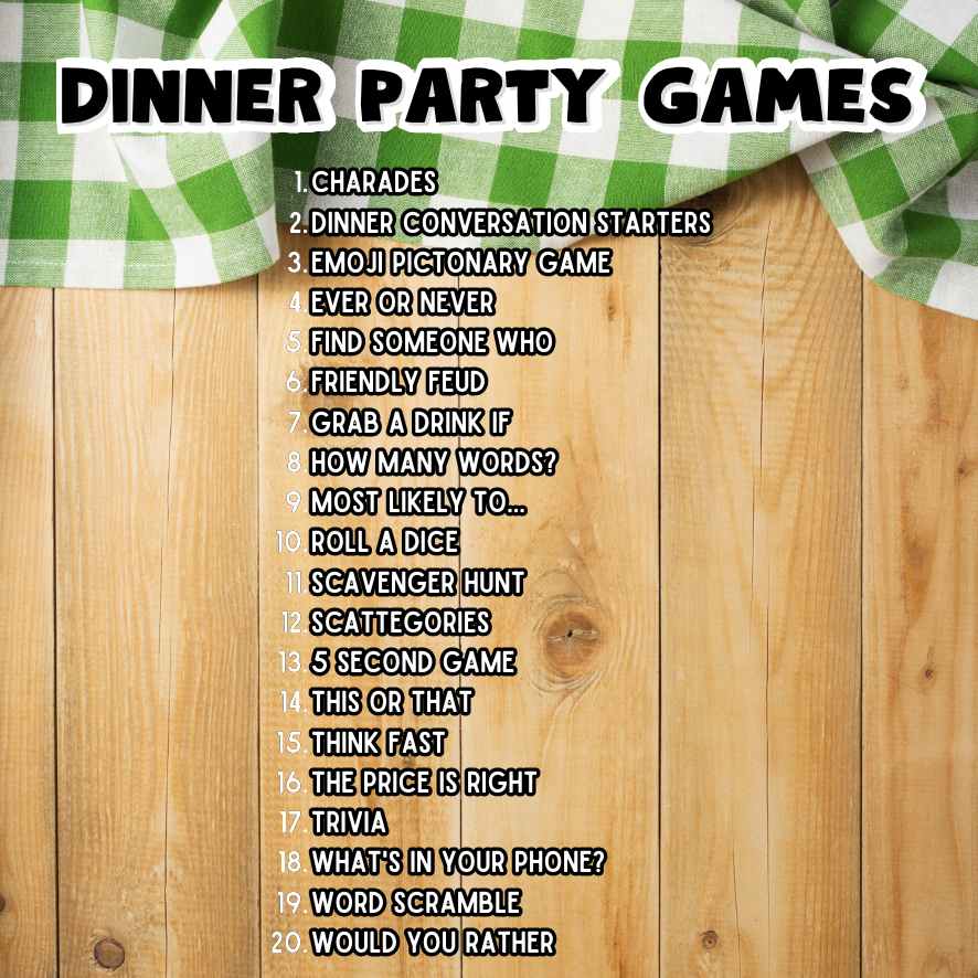 dinner party games for small groups