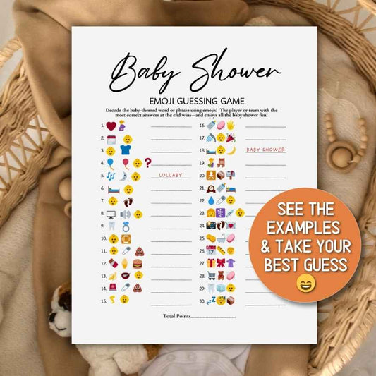 baby shower emoji game

