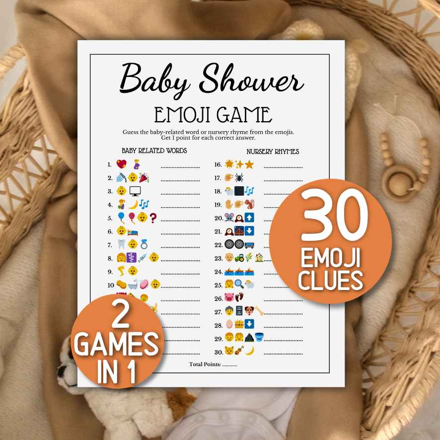 baby shower emoji game

