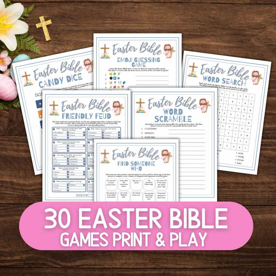easter bible games bundle printable