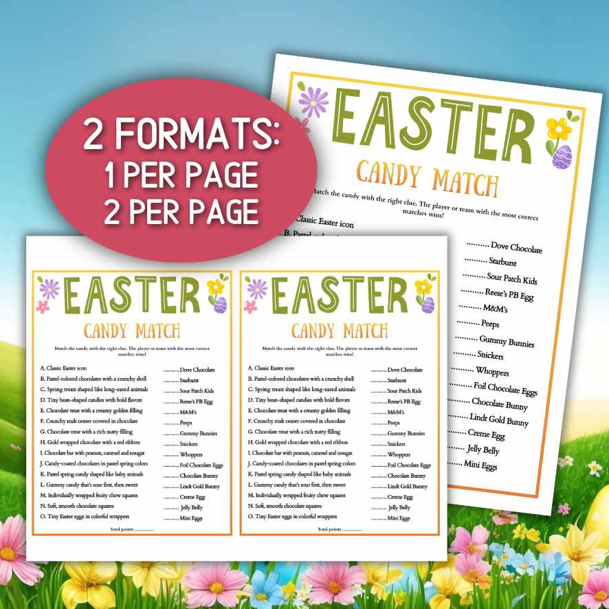 spring party candy trivia games