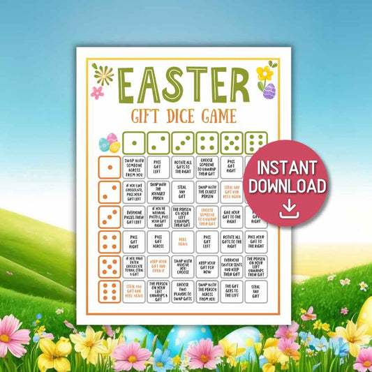 easter gift dice game printable