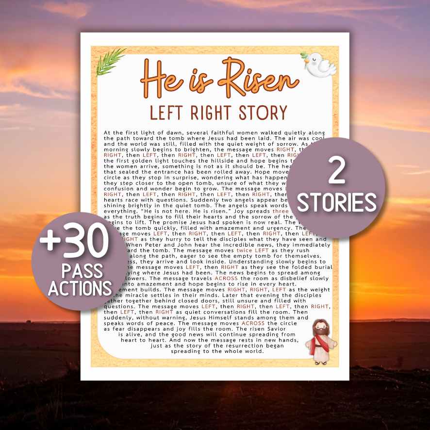 He Is risen left right story game