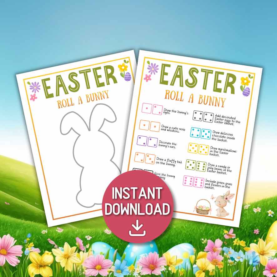 easter roll a bunny game printable

