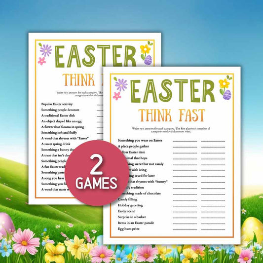 easter think fast game printable