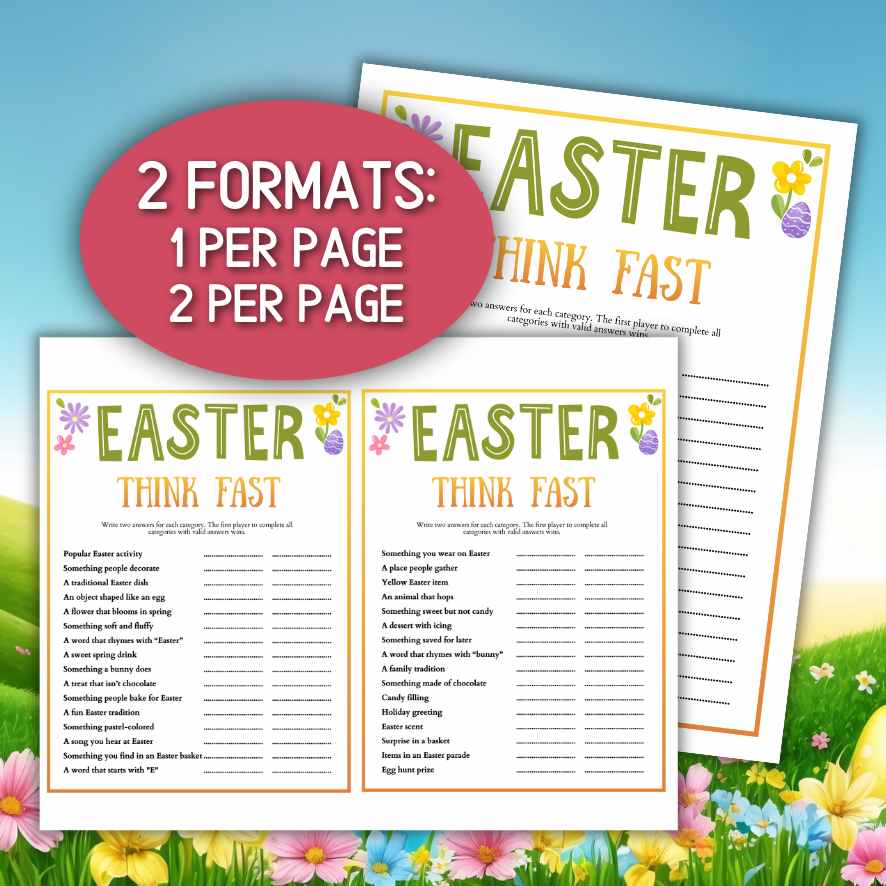 easter think fast game