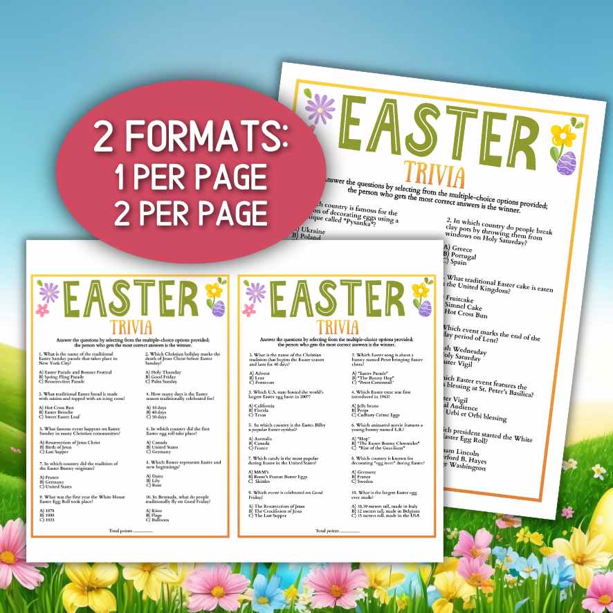 EASTER TRIVIA GAME PRINTABLE