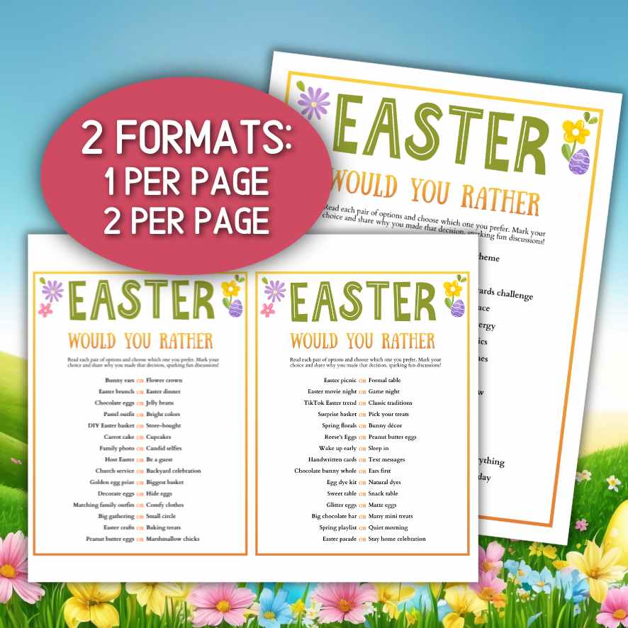 easter conversation game