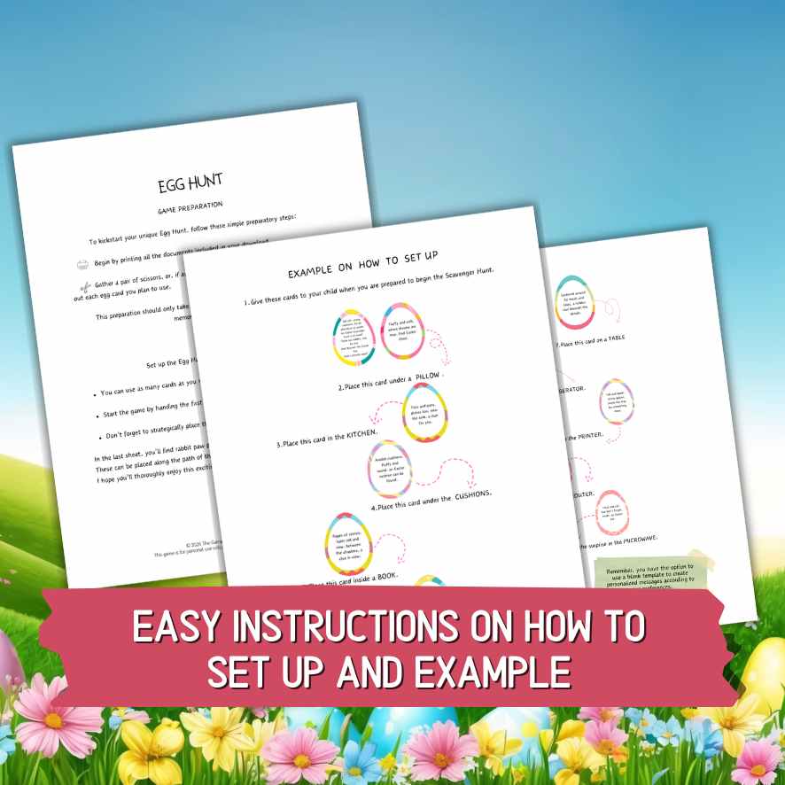 kids treasure hunt bunny paw prints