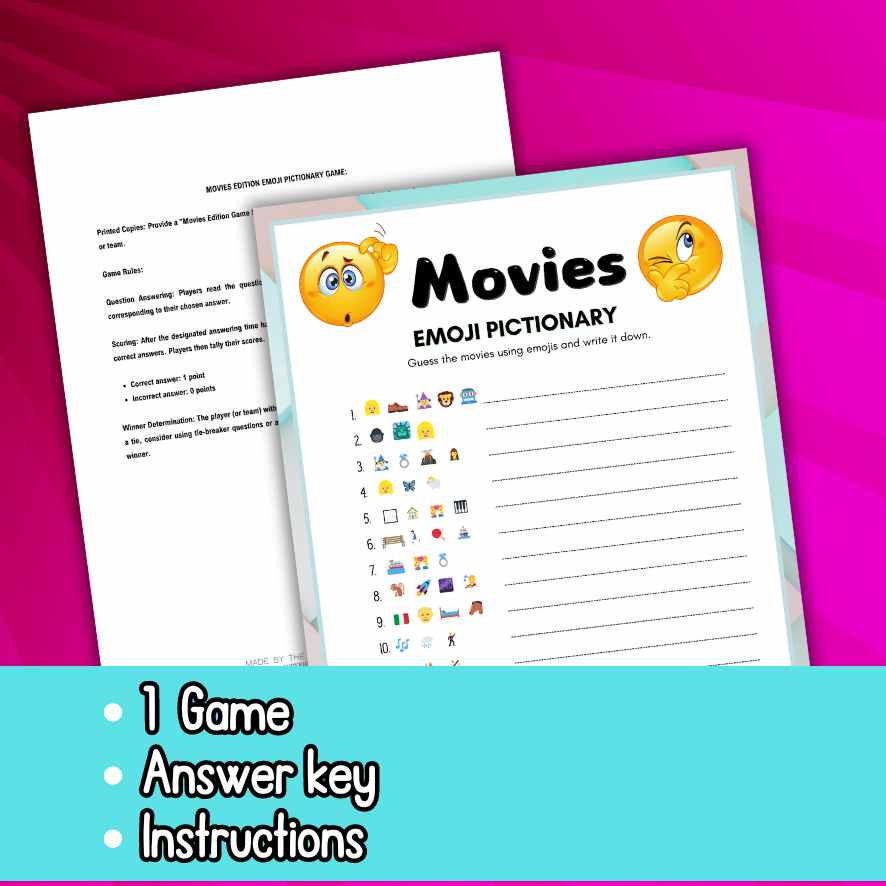 EMOJI GAME MOVIE PRINTABLE – The Game Room