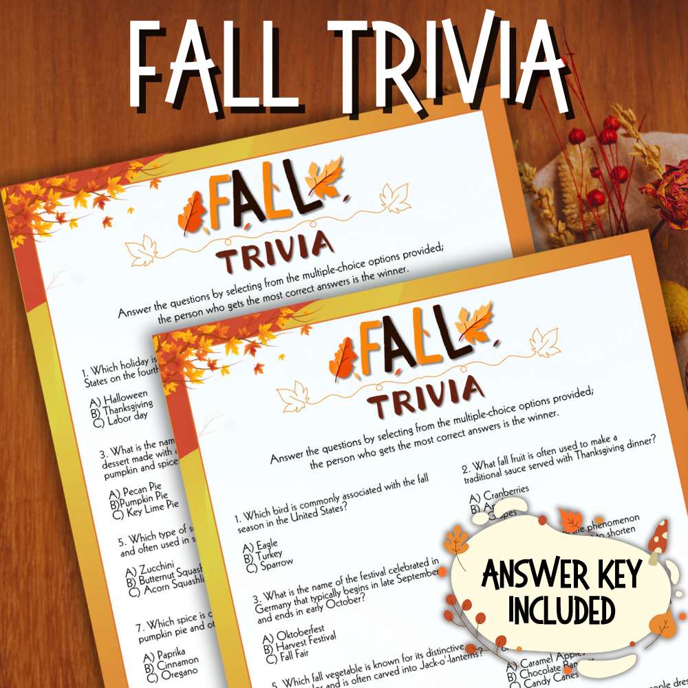 FALL TRIVIA QUESTIONS – The Game Room