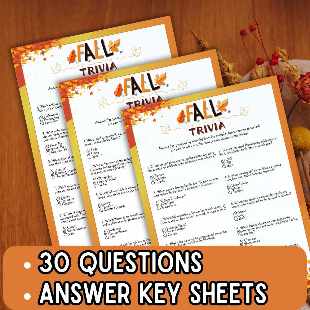 FALL TRIVIA QUESTIONS β The Game Room